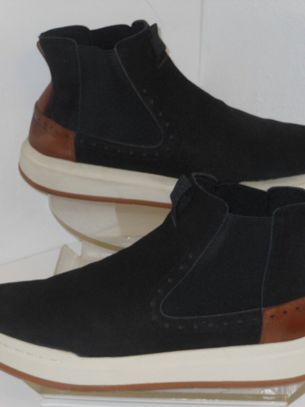 STACY ADAMS LEATHER AND TEXTILE UPPER MULTI-COLOR HIGH TOP ANKLE BOOTS SIZE 14